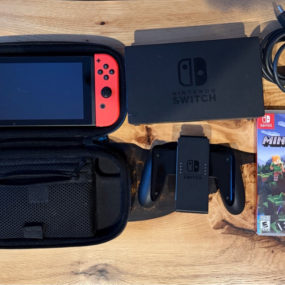 Nintendo Switch with Red and Black Joy-Con